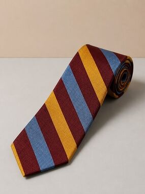 Dion Signature Striped Silk Tie